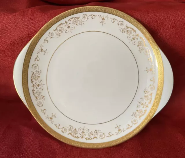 ROYAL DOULTON BELMONT Cake Plate Platter With Handles Gold Encrusted