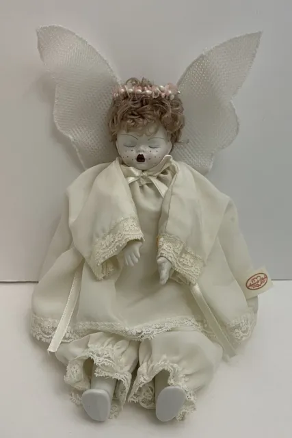 Aqua De Cheiro Porcelain Doll Angel Cherub 10 Inch