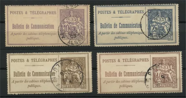 France, 4 Different Telephone Stamps 1900-06 Used