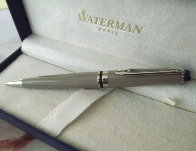 Magnifique Stylo Bille  Waterman Expert Acier Gt Neuf De Stock En Boite R86