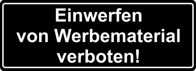 Aufkleber Einwerfen von Werbematerial verboten! schwarz   Sticker Tattoo Auto Fu