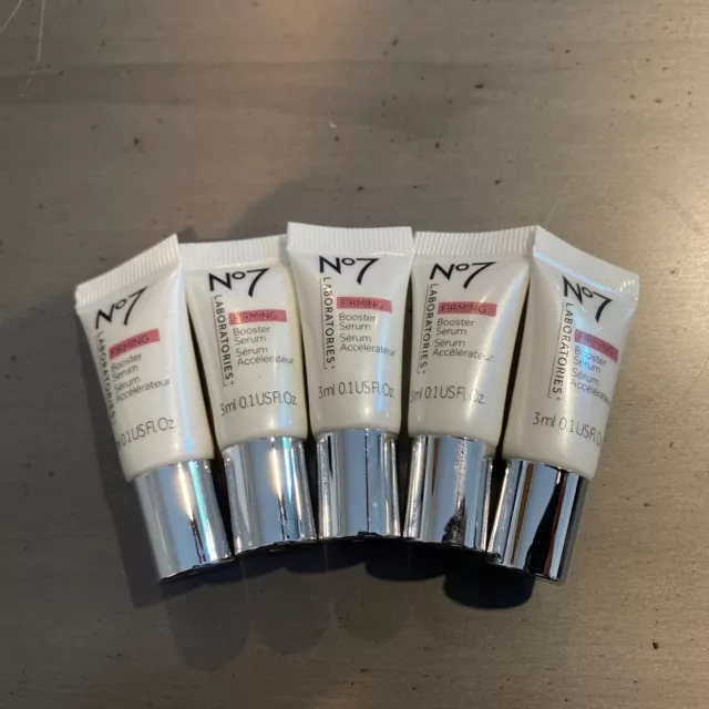 (5) NWOB No7 Laboratories Firming Booster Serum ~ 0.1oz/ 3mL Each ~ Travel Size