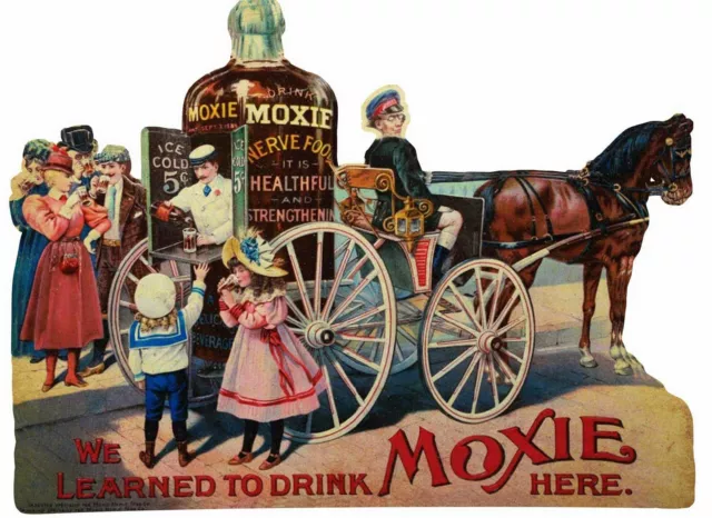 We Learned Drink Moxie Here 25" Heavy Duty Usa Made Metal Soda Advertising Sign