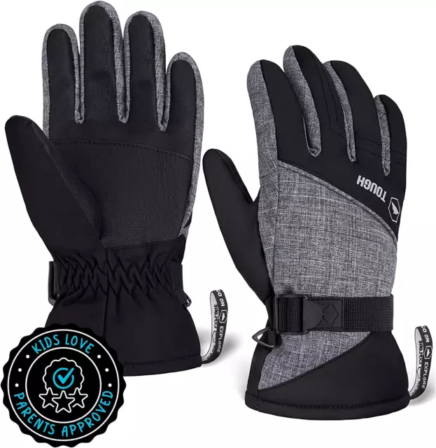 Kids Winter Gloves - Snow & Ski Waterproof Youth Gloves for Boys & Girls - Insul