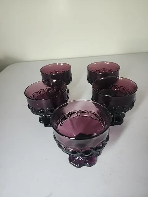 Tiffin Franciscan Madeira Plum Purple Champagne/desert Goblets Set Of 5