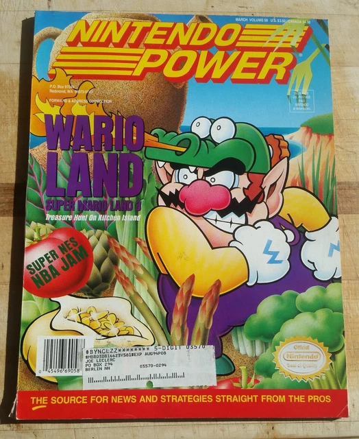 NINTENDO POWER MAG 1994 Vol. 58, Wario Land, Poster. Trading cards all