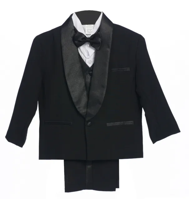 Baby Toddler & Boy Wedding Party Black Formal Tuxedo Suit sz: S,L,XL,2T-4T,5-18