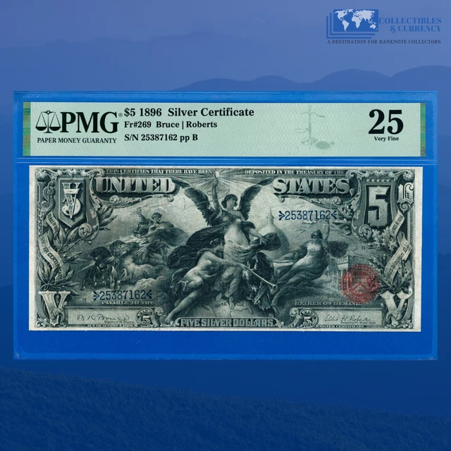 Fr.269 1896 $5 Five Dollars Silver Certificate "EDUCATIONAL NOTE", PMG 25 #87162