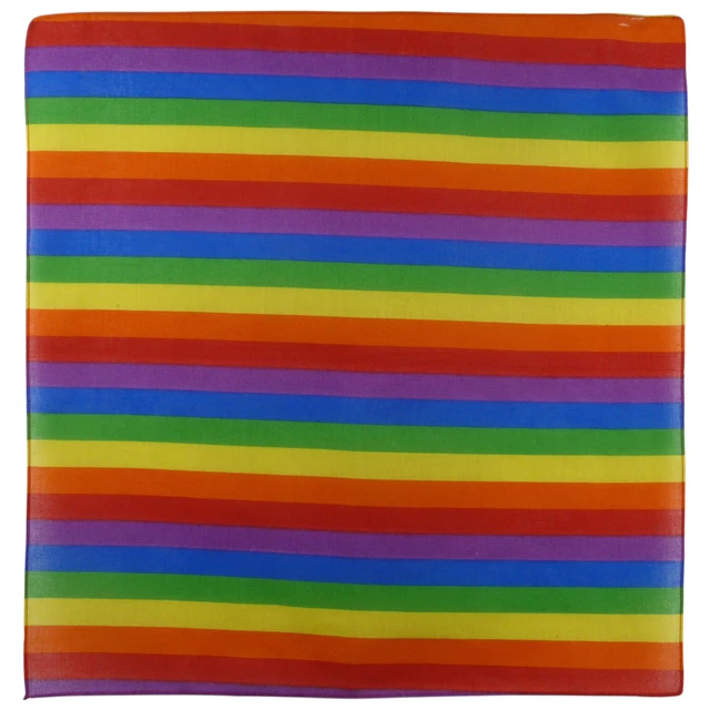 New Mens Ladies Black 100% Cotton Rainbow Bandanna/Bandana Gay Pride LGBT Bikers