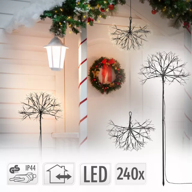 Decoración navideña con 240LEDs muérdago colgante/árbol iluminado blanco cálido