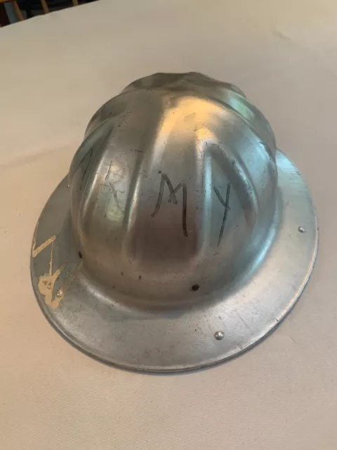 1940's Vtg Aluminum Hard Hat  B. F. McDonald Co. Los Angeles Pat 2177145 D118432