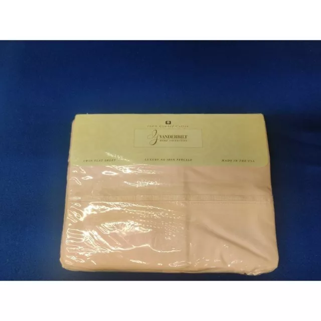 Gloria Vanderbilt for JP Stevens 100% percale cotton twin flat sheet light pink