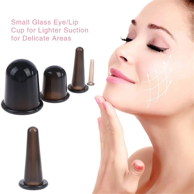 Black Silicone Cupping Vacuum Suction Lifting Facial Face Eyes Massage CupBDZK