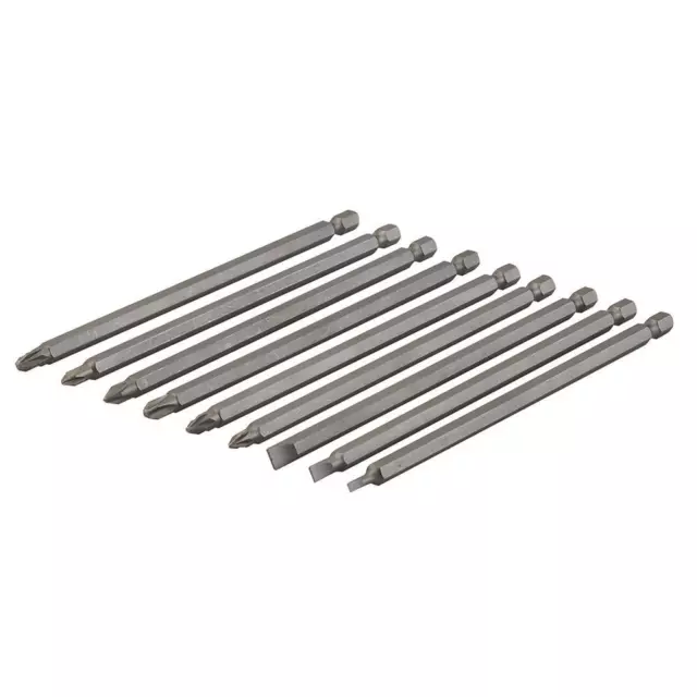 Silverline Embouts de vissage extra-longs, 9 pcs 150 mm