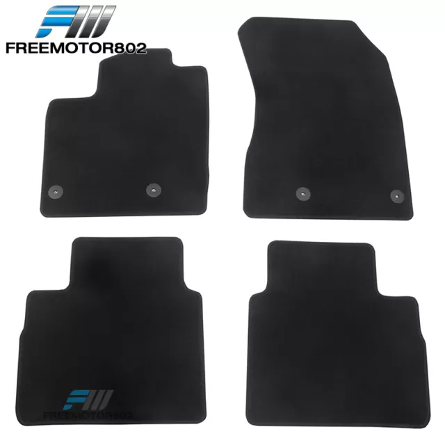 Fits 21-24 Nissan Rogue 4PC Floor Mats Front and Second Row Nylon Carpet - Black