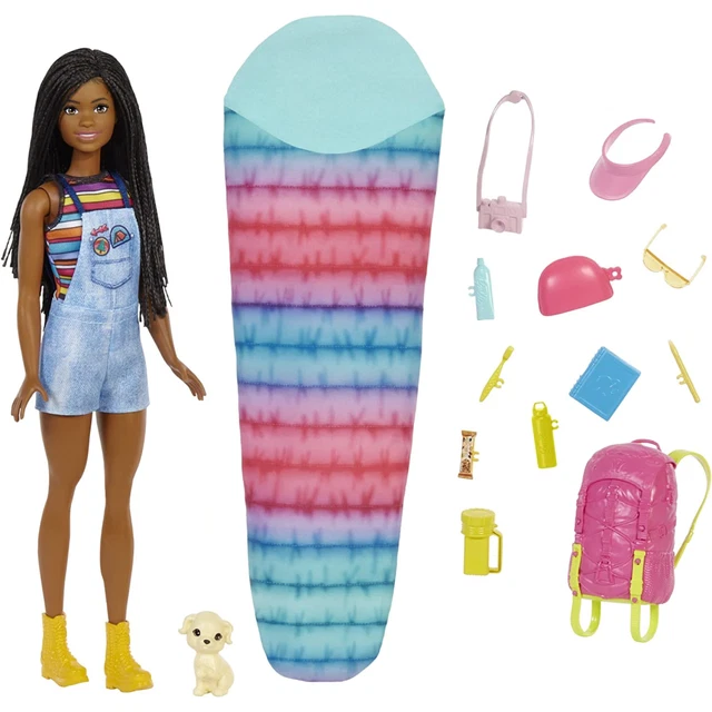 Barbie It Takes Two Camping Doll with Puppy & 10+ Accessories Black - Brooklyn