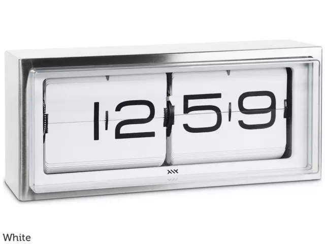 LEFF amsterdam Brique Rétro Table- Horloge Murale Inox - Steel / Blanc - Neuf