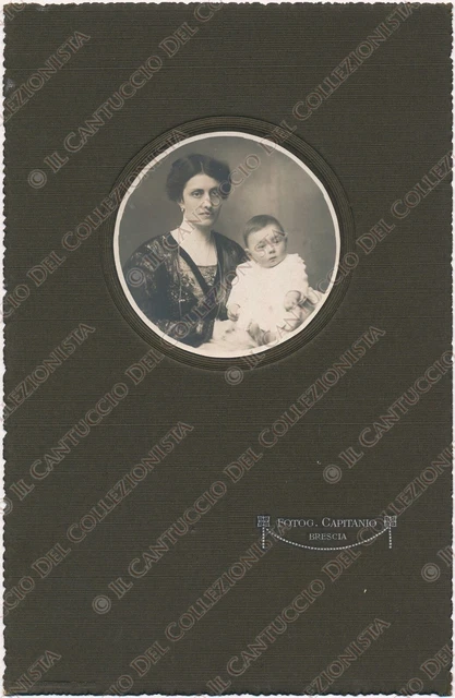 1900c Ritratto donna con bambino Fotografia Capitanio Brescia