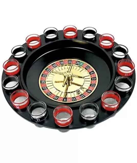 Shot Glass Roulette - Drinking Game Set 2 Balls and 16 Glasses