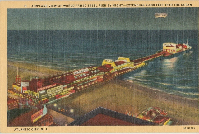 Airplane View-Steel Pier By Night-Atlantic City-New Jersey-NJ