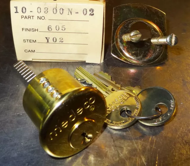 Medeco High Security Rim Cylinder Part # 10-0300N-02 Brass In Color New In Box Medeco High Security Rim Cylinder Part # 10-0300N-02 Brass In Color New In Box