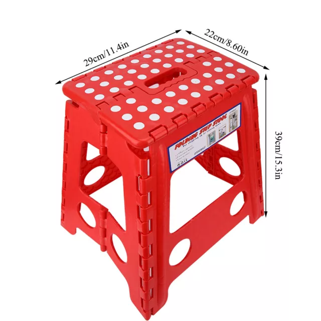 (Red)29*22*39cm Dot Plastic Folding Stool Small Chair Advanced Portable AU DO