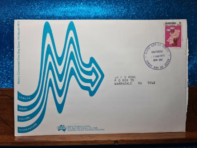First Day Cover📮1973 (7c ) Metric Conversion Sigma Company📮 Chatswood NSW