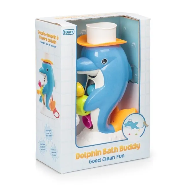 Dolphin Bath Buddy - 27922 Bath Time Kids Fun Colourful Water Wheel Cups Jug Toy