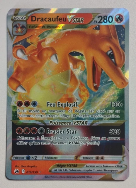Carte Pokémon Dracaufeu VSTAR 019/159 – Crown Zenith, Near Mint, Avec Toploader TitanCards, édition Anglaise