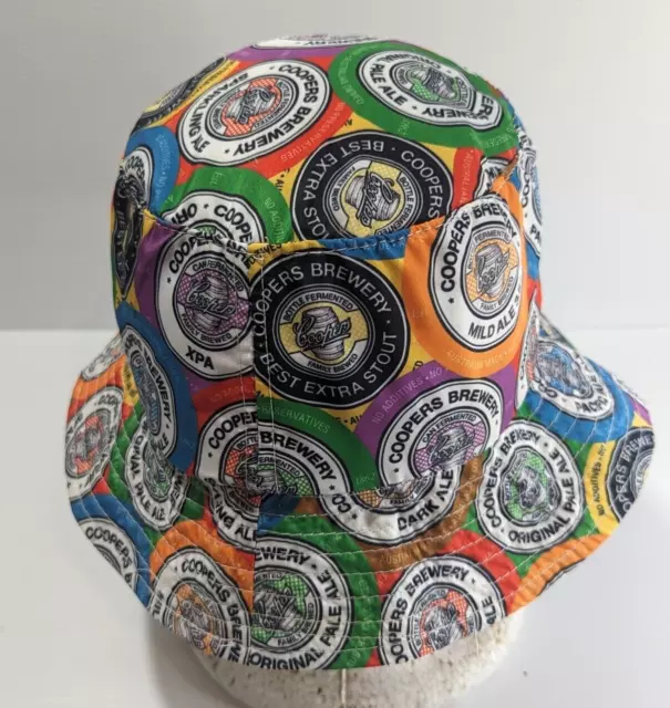 Coopers Brewery Colourful Bucket Hat - Like New Beer, Ale One Size Free Postage