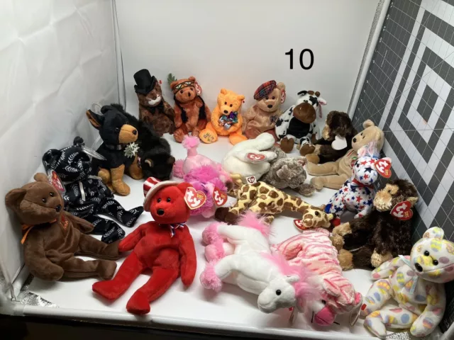 TY Beanie Babies Lot of 20 All Tagged Retired Authentic - Mint With Mint Tags
