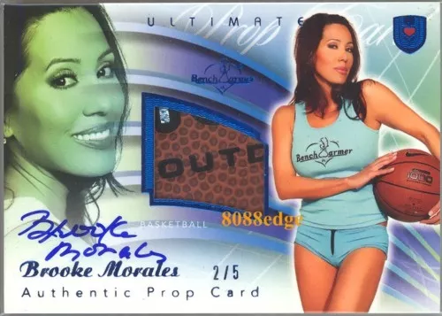 2010 Benchwarmer Ultimate Prop Blue Auto: Brooke Morales #2/5 Swatch Autograph