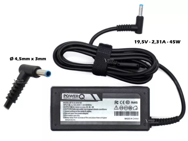 Unité Alimentation PowerQ pour HP Zbook 14u G5 - 45W 19,5V 2,31A