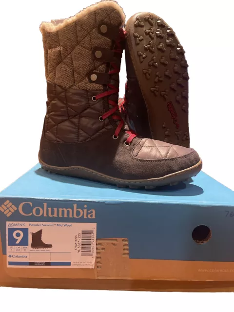 Columbia Powder Summit Mid Wool Women’s Boot Size 9