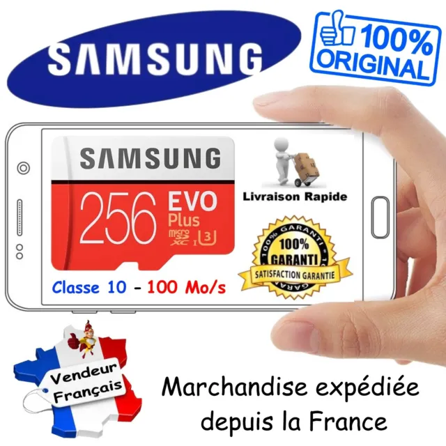 SAMSUNG Carte Mémoire MicroSD 256 Go Evo Plus 2020 UHS-I U3 CLASSE 10 Adaptateur