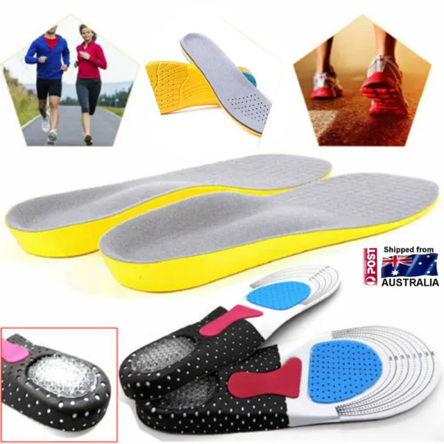 Work Boots Orthotic Foot Arch Heel Support Shoe Inserts Massaging Gel Insoles Au