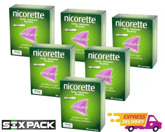 Nicorette 15mg Inhalateur 20 Cartouches - 6 Paquet Expire Juin 2026