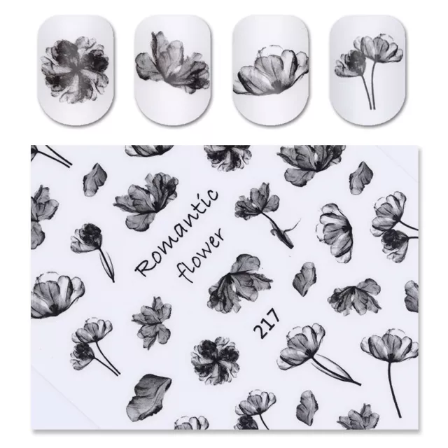 Blume 3D Nagelsticker Nail Art Stickers Aufkleber Ink Painting Decals 3