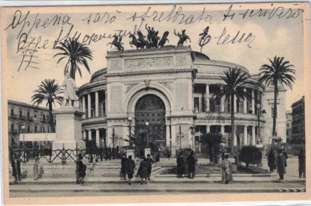 PALERMO - POLITEAMA GARIBALDI - cartolina ANIMATA viaggiata 1943