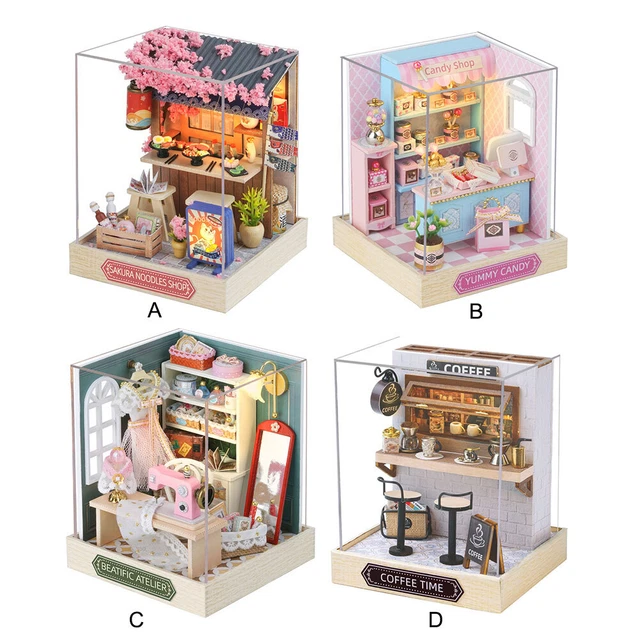 DIY SMALL HOUSE Kit With Furniture Making Room Toy Mini Dollhouse Model