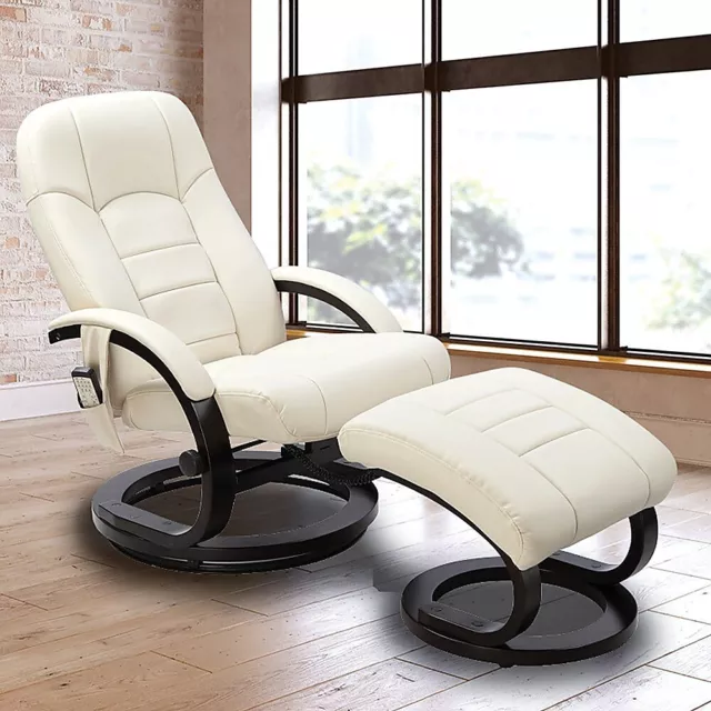 PU Leather Massage Chair Recliner Ottoman Lounge Remote Premium Sofa