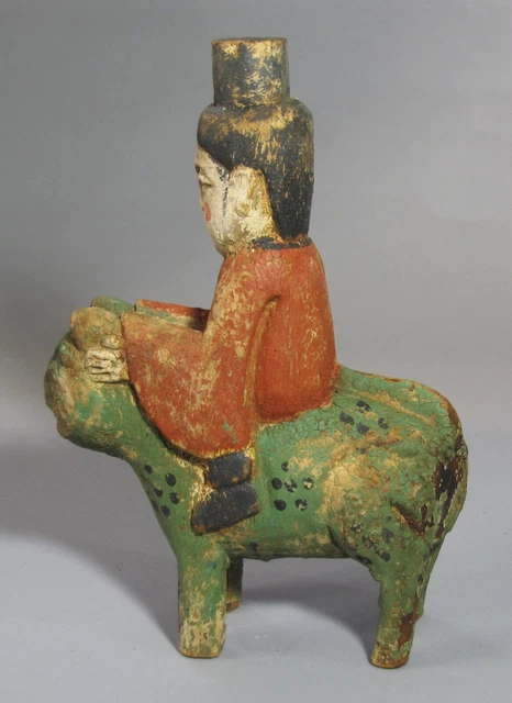 A Very Fine/Rare Korean Wood Carved  Male Shaman/뱍수무당-博數巫堂-19th C.