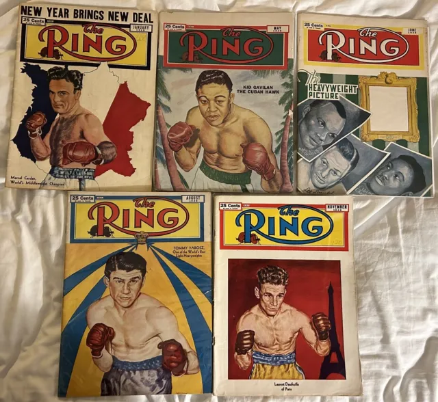 1949 THE Ring Boxing Lot MARCEL CERDAN Kid GAVILAN Joe WALCOTT Ezzard CHARLES