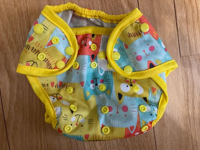 Hibaby Cover, Snaps with Double Gusset, cat pattern, one size fits