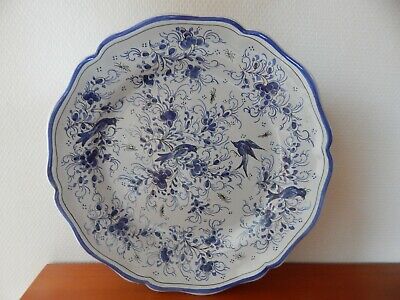 NORD OU AUTRES PETIT PLAT FAIENCE CAMAIEU BLEU DECOR AIGLE 18/19EME 