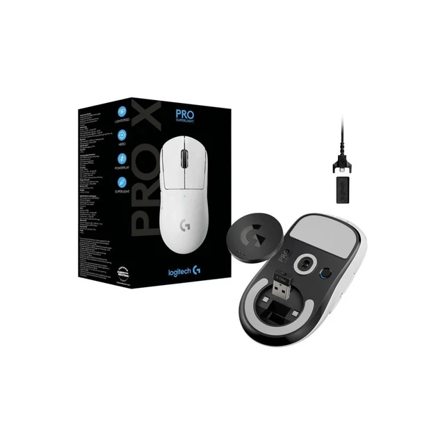 Logitech G PRO X SUPERLIGHT Drahtlose Gaming-Maus, HERO 25K-Sensor, ultraleicht
