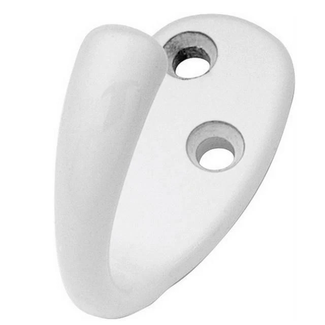 Small 2" White SINGLE Coat Robe Bath Utility Hook, Hickory P27100-W