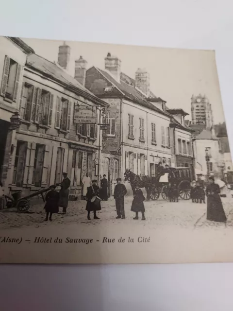 Ancienne Carte Postale La Ferté-Milon (Aisne) hôtel Du Sauvage Rue De La Cité 3