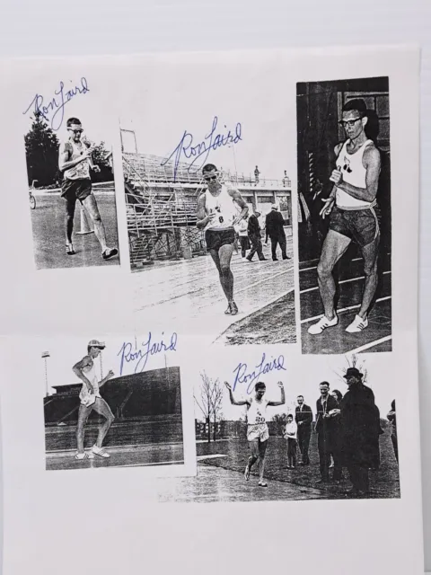 Ron Laird Signed  8 1/2 X 11 Paper Racewalker 1968 USA Olympic Track & Field