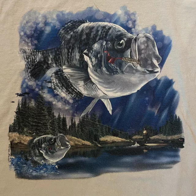 Camiseta para hombre Fishing Wilderness al aire libre talla 2XL lubina de pescado